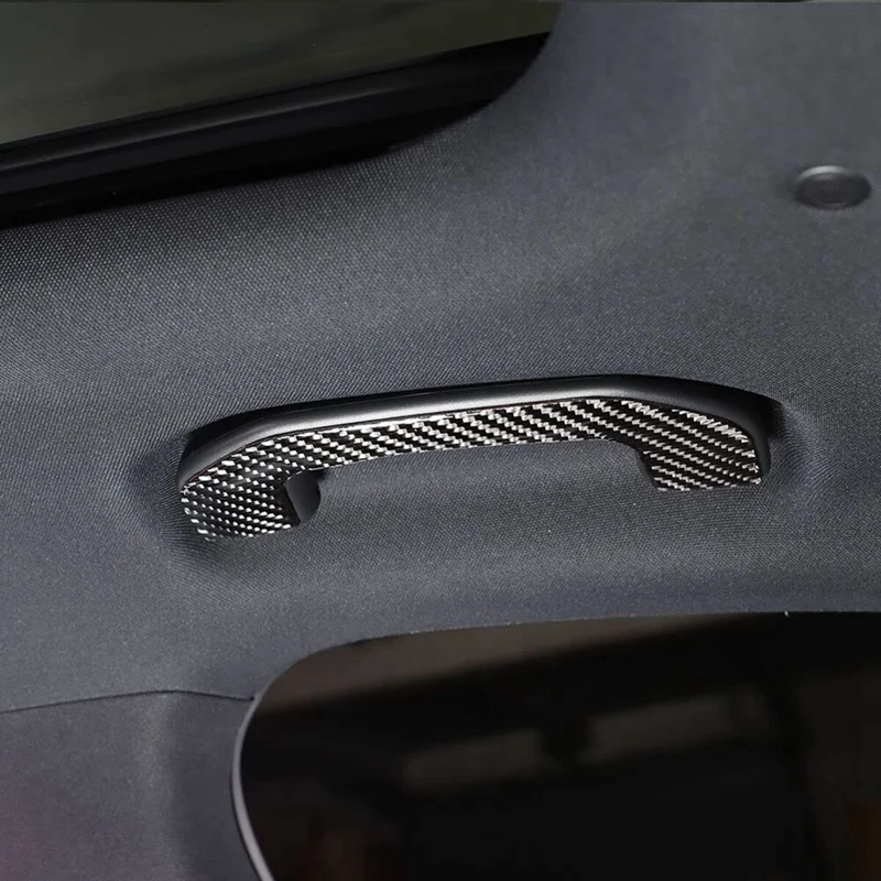 For Mercedes-Benz C-Class W206 2022 2023 Soft Carbon Fiber Car Roof Grab Handle Cover Decorative Trim Accessories