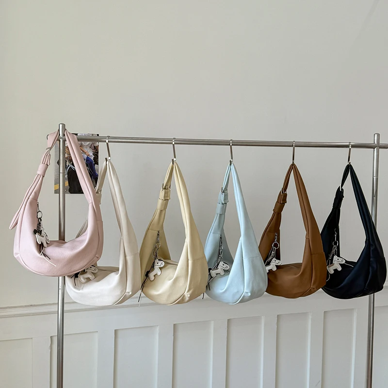 

New Fashionable Minimalist Women's Underarm Bag Dumpling Shape Single Shoulder Bag with Adjustable Strap Crossbody Bag