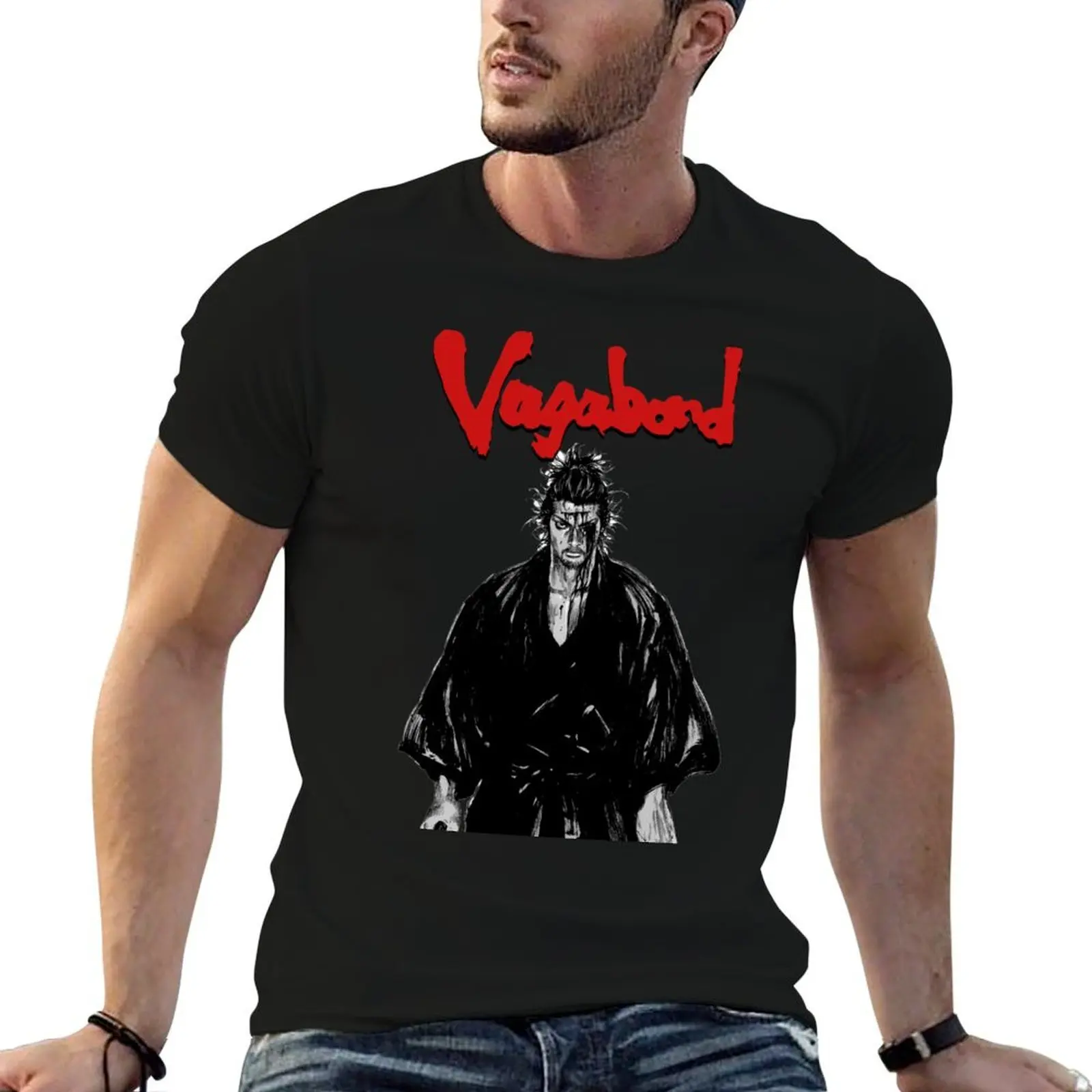 Musashi Miyamoto Vagabond Classic Manga T-Shirt anime clothes summer tops Men's clothing