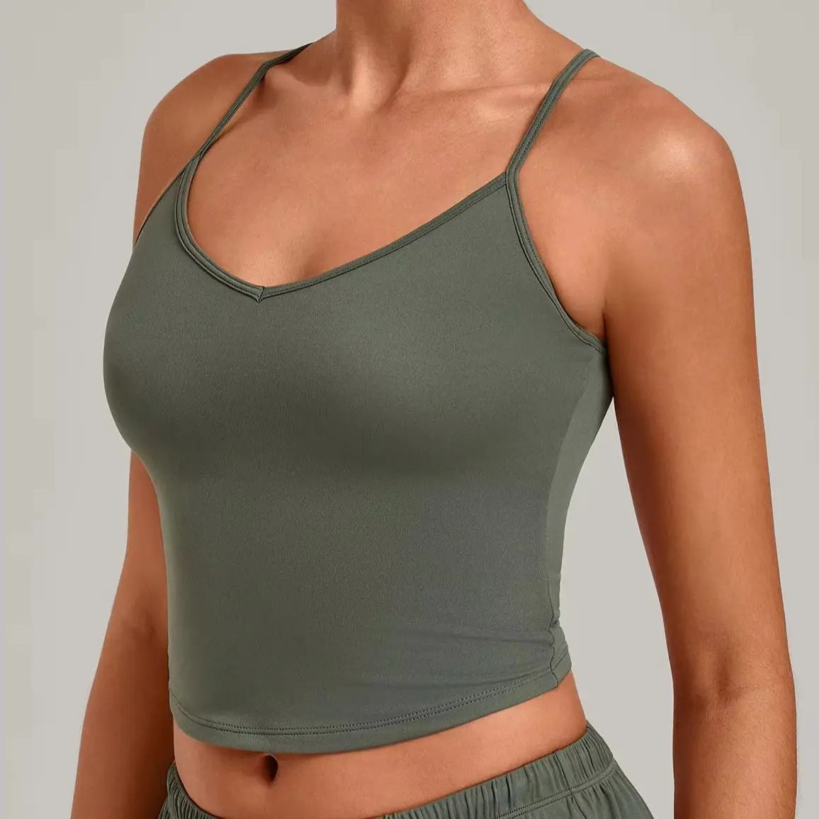 Tight Fitting Strapless Yoga Vest Women V-neck Sport Fitness Bra Pilates Yoga Bra Gym Running Quick-Dry Workout Tank Tops Female