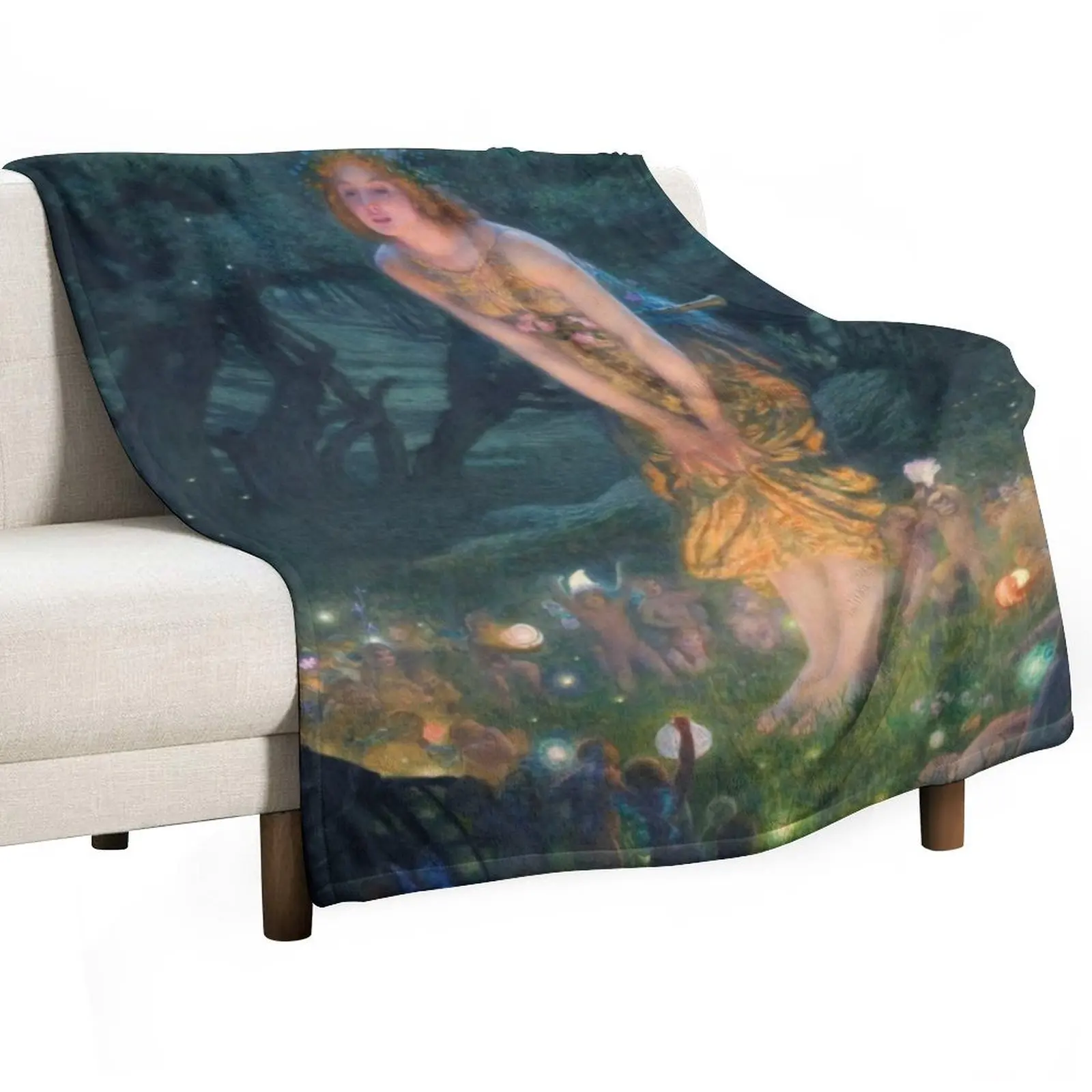 

Midsummer Eve by Edward Robert Hughes Throw Blanket for sofa Luxury St Heavy Plaid on the sofa Blankets