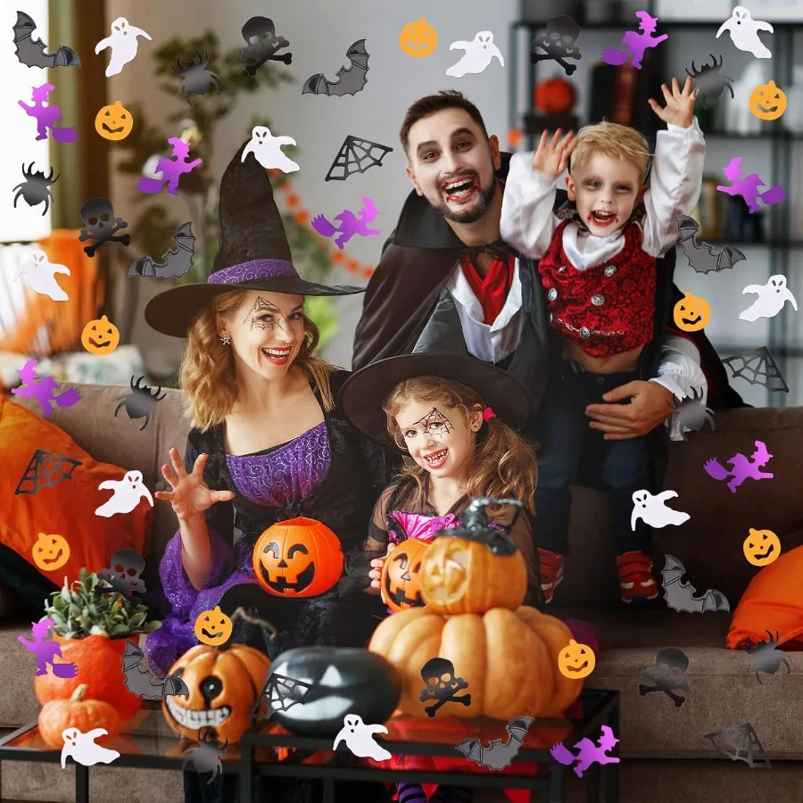 MARFOREVER Хэллоуин Блестящие конфетти Украшения Хэллоуин Вечеринка Конфетти Разброс Черный Оранжевый Фиолетовый Призрачные Летучие Мыши Паук Pumpki