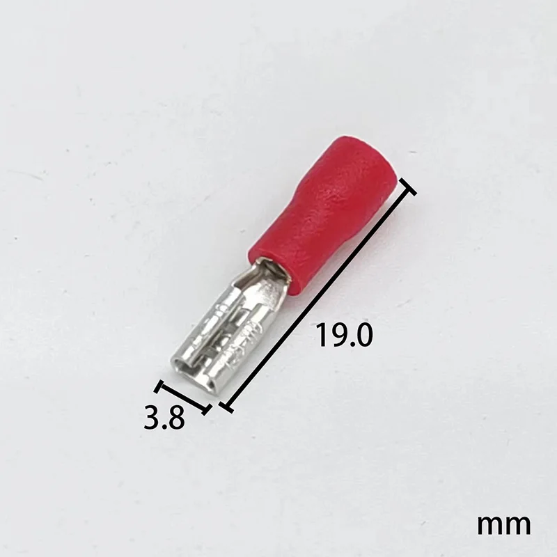 Red FDD1.25-110 2.8mm Female 16-22 AWG Spade Insulated Quick Disconnects Wire Crimp Terminals Connector