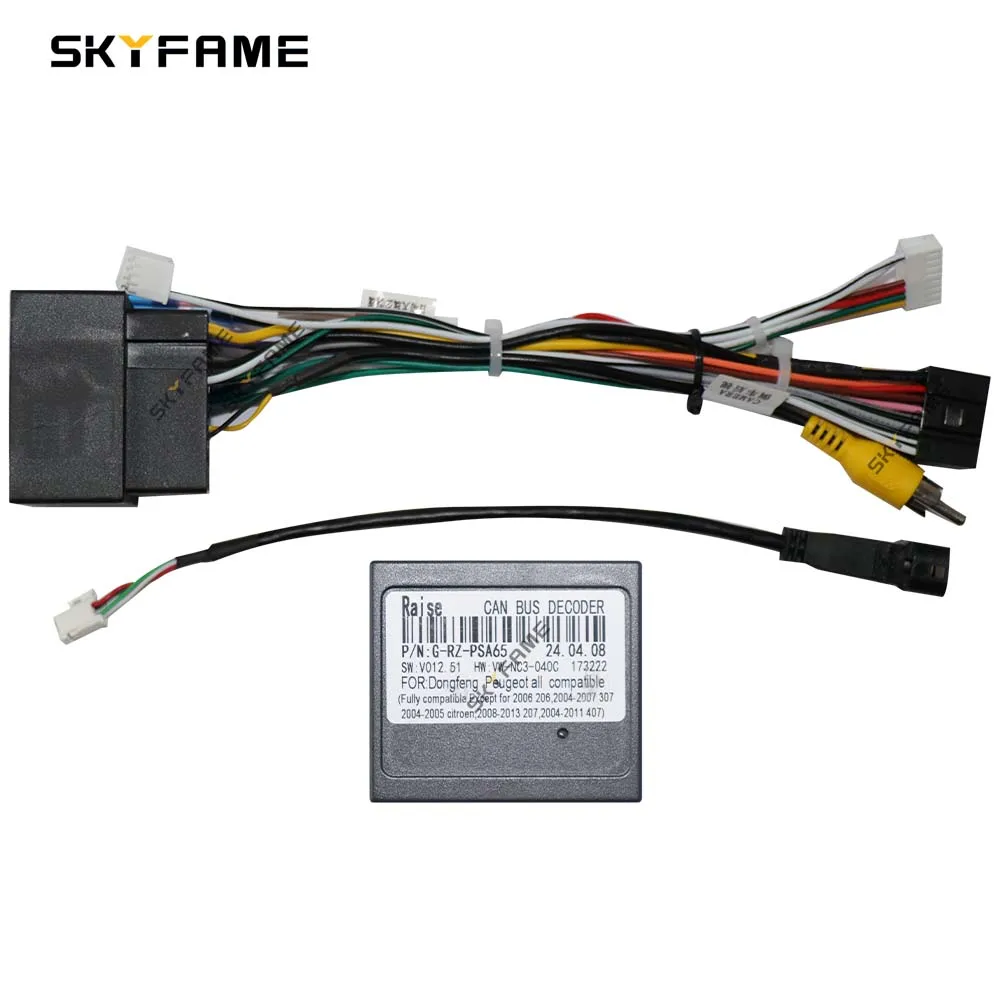 SKYFAME 16Pin Car Wiring Harness Adapter Canbus Box Decoder For Citroen C3 C5 DS6 Expert 3 Peugeot 208 308 4008 508 Jumpy 3