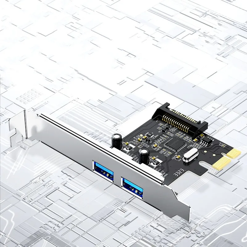 DTECH 2 Port Type a Hub PCI-E Adapter Card 5Gbps PCI-E Express to USB3.0 Expansion Card