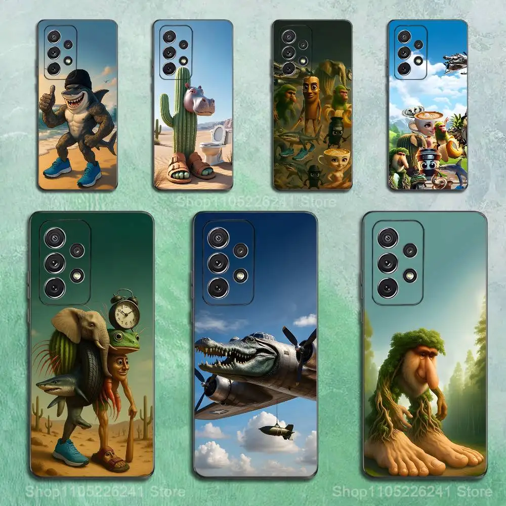 Чехол для телефона Art B-Brainrot T-Tralalero для Samsung S22, S21, S20, S10, S9, S25, S24, S23, Ultra,FE, Plus, Lite, мягкий силиконовый черный