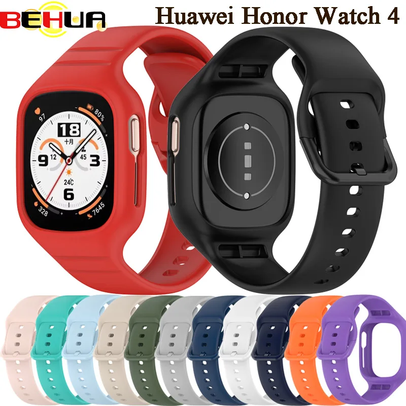 BEHUA Replacement Straps Belt for Huawei Honor Watch 4 Watch4 Accessories Strap with Case Correa Wristband Smart Band