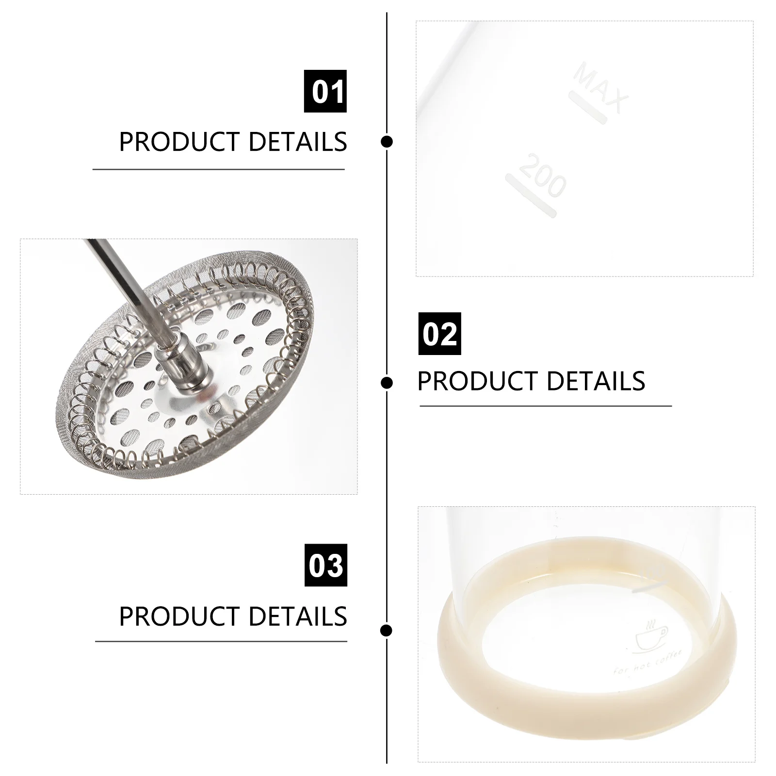 

Nut Milk Maker Expresso Accessories Machine Espresso Measuring Cup Stainless Steel Frothing Pitcher Manual Frother Hand Pump