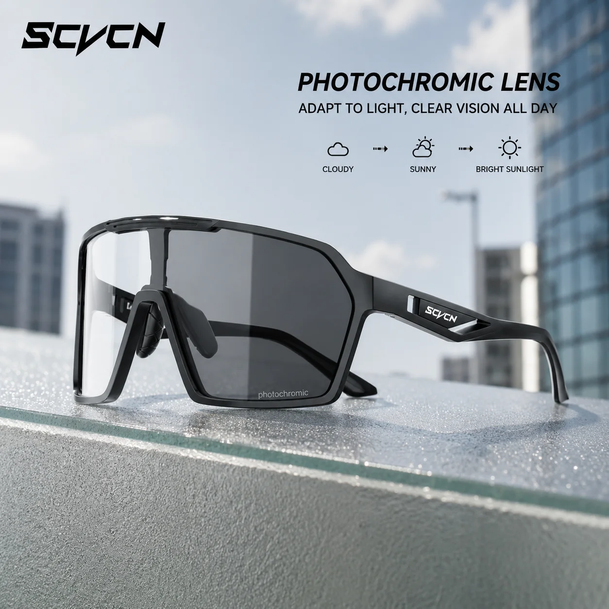Kapvoe Fahrrad-Sonnenbrille für Herren, photochromatische Fahrradbrille, Fahrrad-MTB-Brille, UV400, Damen-Wanderbrille, Baseball-Sportbrille für den Außenbereich