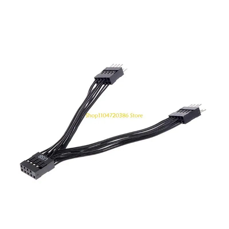 K0EA 1 9Pin Bo Mạch Chủ Máy Tính Cáp Nối Dài USB 1 Nữ Đến 2 Nam Chia Cổng Âm Thanh Nối Dài Cho máy Tính DIY 10Cm