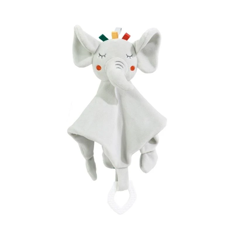 090B Baby Animal Security Blanket with Teether Soft Plush Stuffed Animals