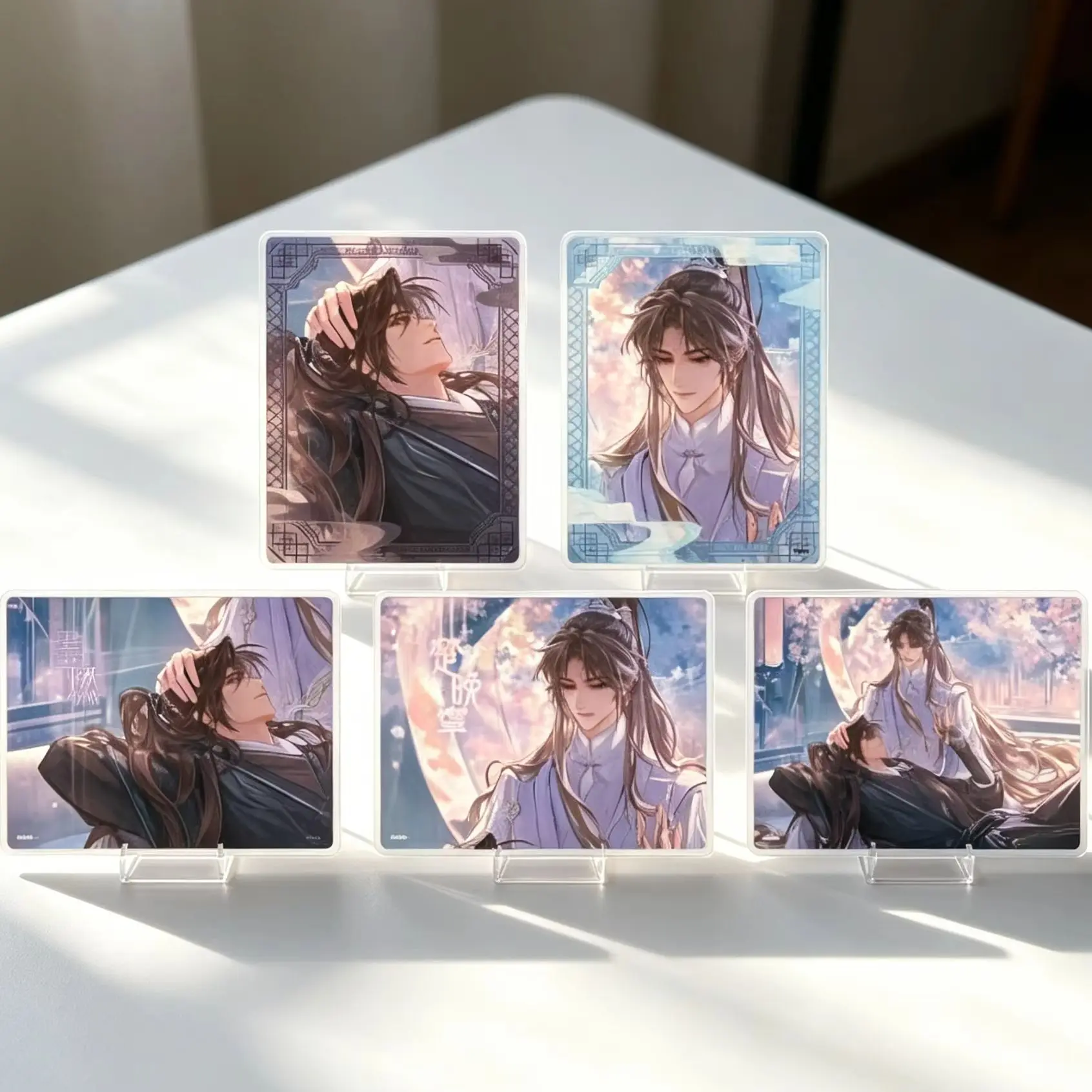 Anime The Husky and His White Cat Shizun Mo Ran Chu Wanning Rectangle Acrylic Stand Model Plate Keychains Desk Decor