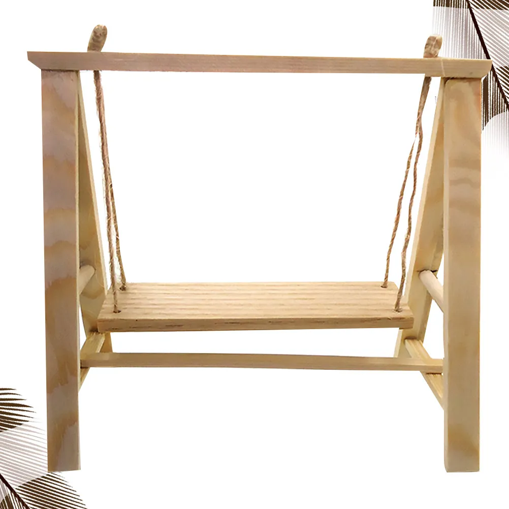 

1Pcs Mini Wooden Swing Exquisite Furniture Layout Props Solid Color DIY Painting Supplies Household Decor Ergonomic Design No