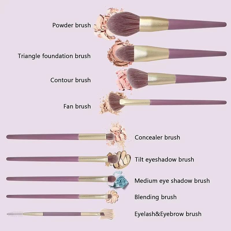 9 個のプレミアム合成メイクブラシセット、ファンデーションパウダー、コンシーラー、アイシャドウ、ブラッシュ、完全な化粧ブラシ用