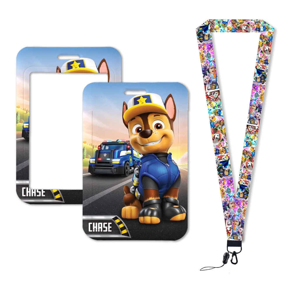 Hot-Selling Lanyards Paw Patrol Chase Id Card Houders Deur Kaart Case Opknoping Touw Badge Houder Nek Riem Visitekaartje Cadeau