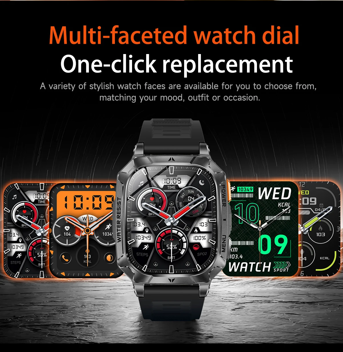 Lige Militärische Herren Smartwatch Mit Gesundheitsmonitor_voghion.com