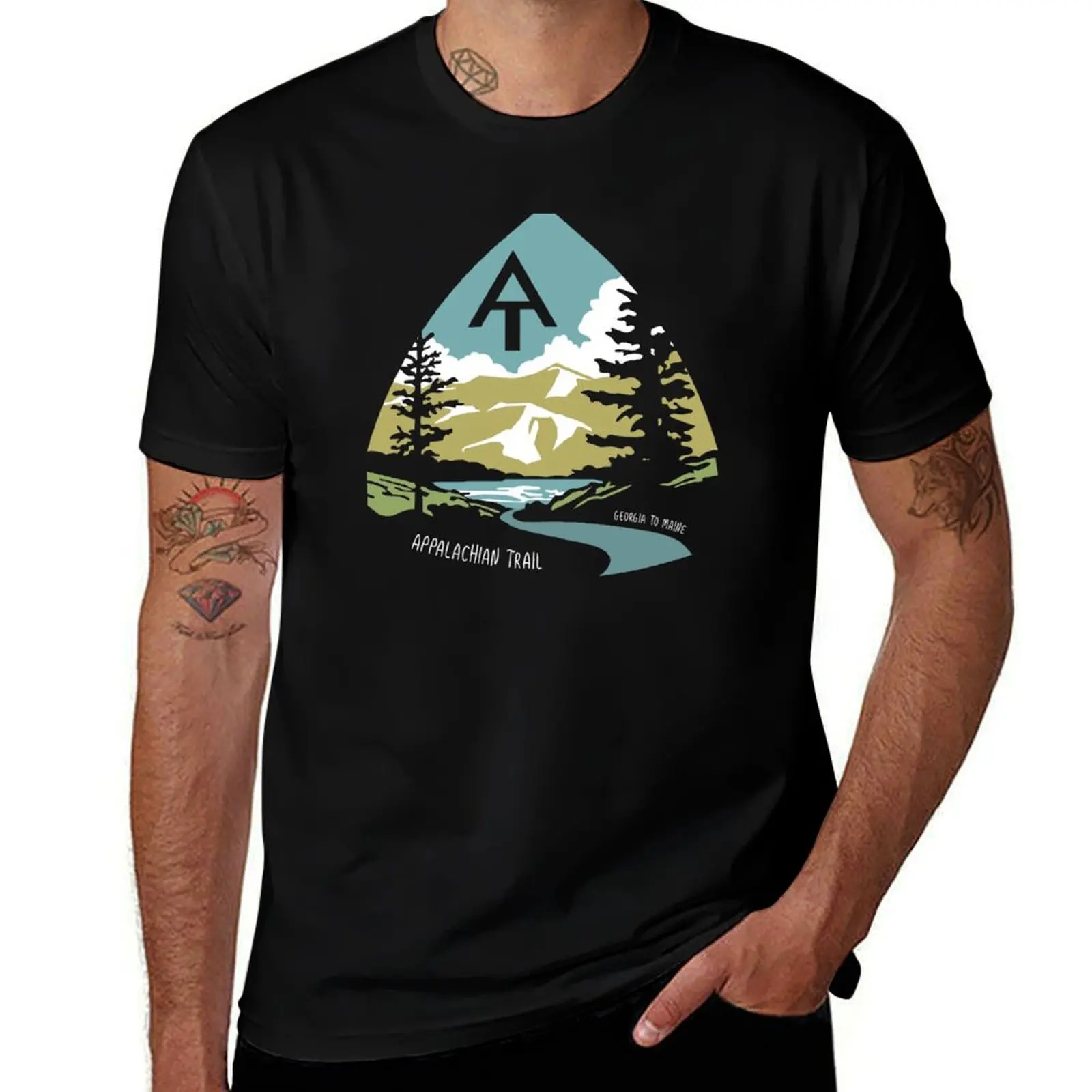 

Appalachian Trail T-Shirt t shirt man casual black cotton t-shirt plain for man package T-Shirt