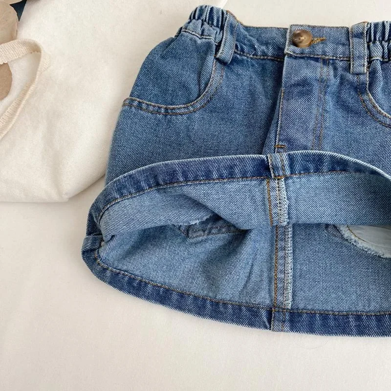 New Girls Denim Skirt Kids All-match Elastic Waits Short Mini Skirt for Children Girls Cowboy Skirts for Baby Girl Outfit 1-6T