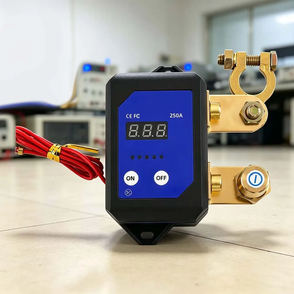 Remote-Controlled 250A Battery Disconnect Switch for 12V 24V Vehicle Systems with Overvoltage and Undervoltage Safety