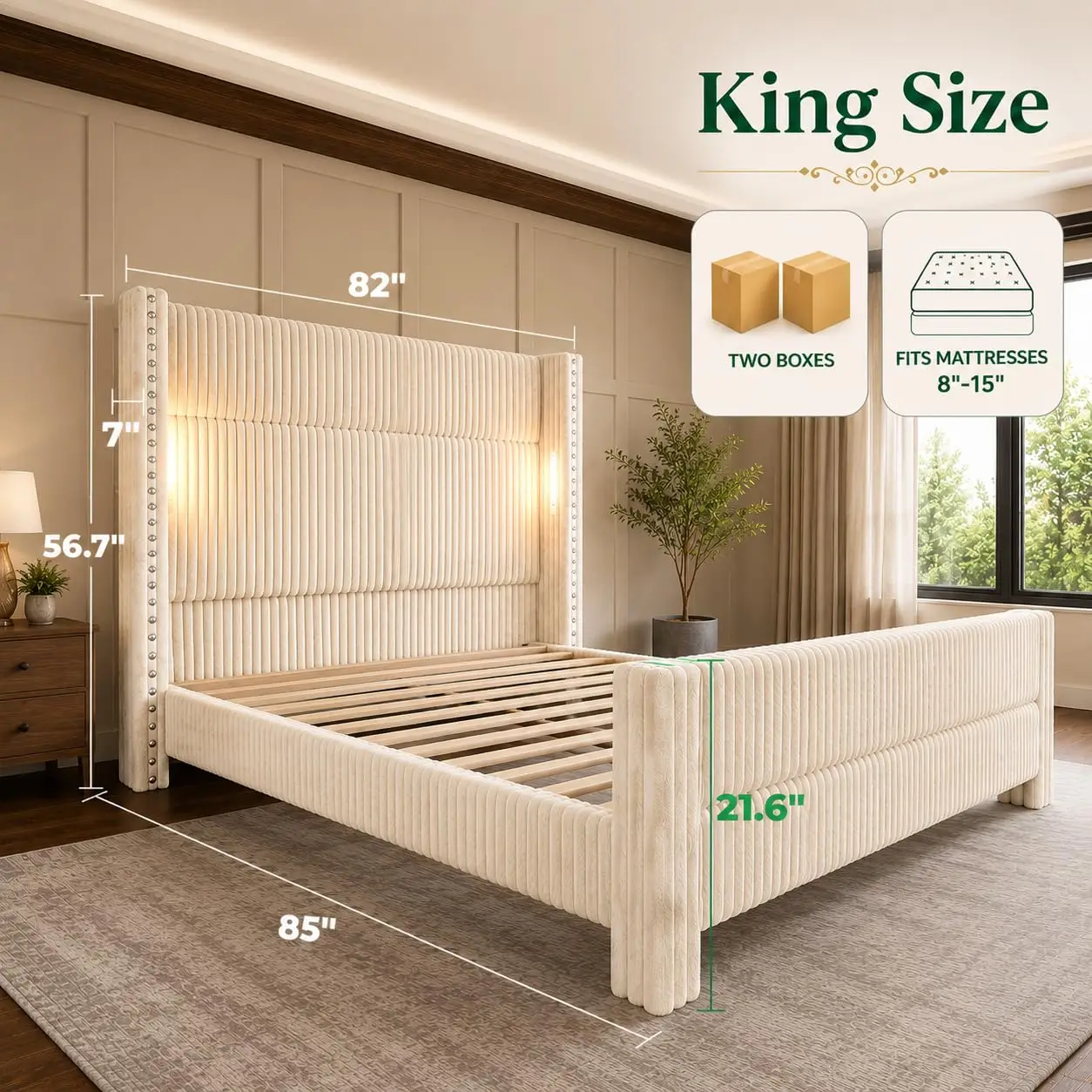 King Size Bed Frame 56.7