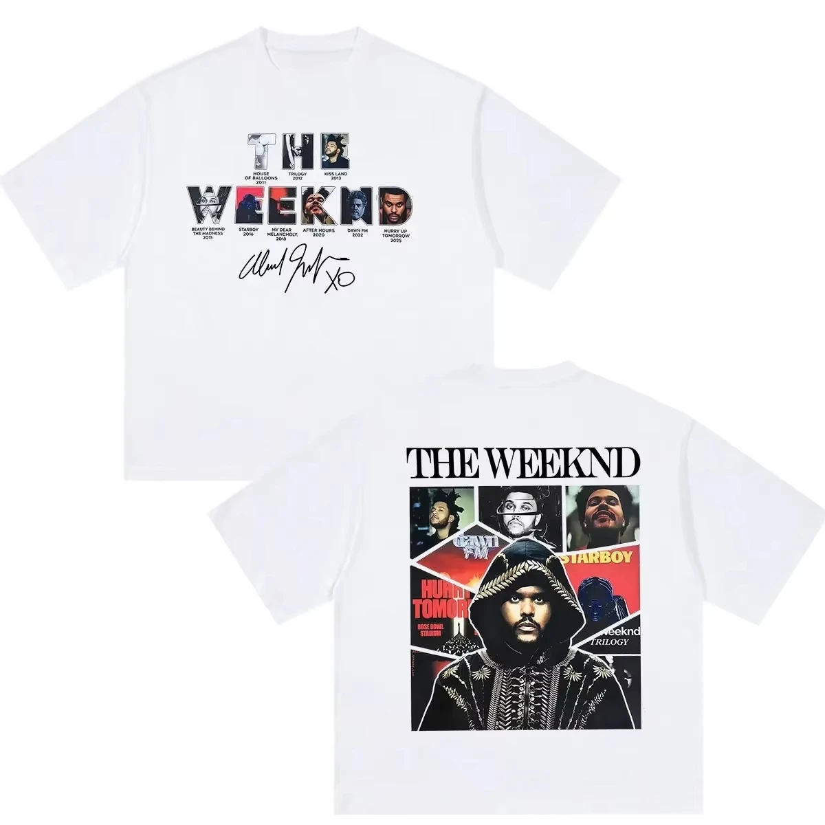Unisex Hip Hop Vintage Trendy Pure Streetwear Short Sleeve The Weeknd Hurry Up Tomorrow 2026 Album Print Casual Top T-shirt