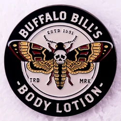 Buffalo Bill's Body Lotion Badge Silence of The Lambs Horror Movie Enamel Pin Death's-head Hawkmoth Brooch Jewelry