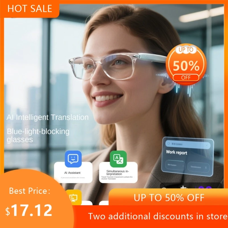 Cross Border AI Voice and Video Translation with Over 100 Simultaneous Interpretation Options Smart Glasses Bluetooth New 2026