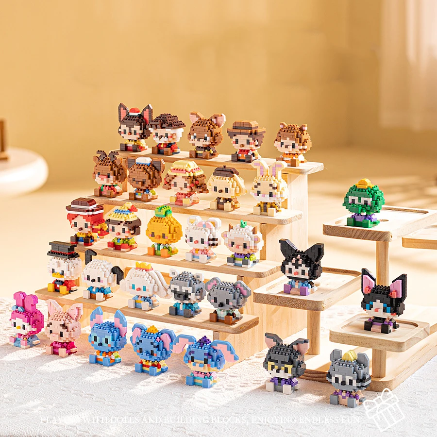 Disney Princess Micro Building Blocks Mickey Mouse Winnie Friend Figure Donald Duck 60 Style Assembled Mini Brick Toys For Kids