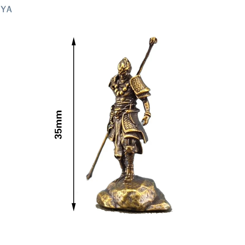 [YA]Antique Monkey Sun Wukong Miniature Figurines Craft Mini Golden Cudgel Wu Kong Statue Model Desk Ornaments Home Car Decor Cr