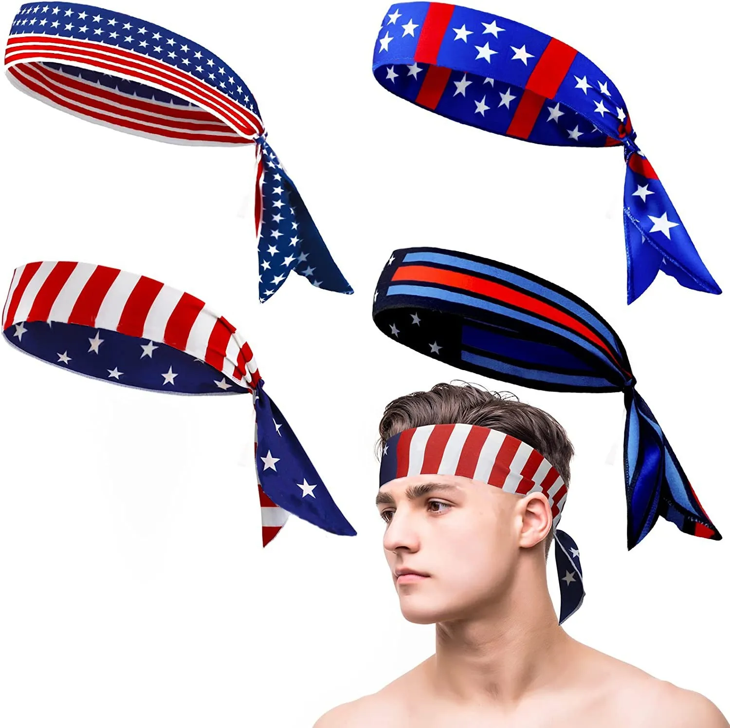 Sport America Headbands Men Cycling Running Sweatband Fitness Jog Tennis Yoga Gym Headscarf Women Head Sweat Hair Band Bandage