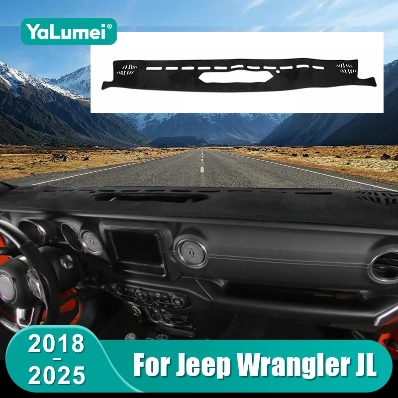 Für Jeep Wrangler JL 2018 2019 2020 2021 2022 2023 2024 2025 Auto Dashboard Matte Sonnenschutz Nicht-slip Abdeckung Zubehör