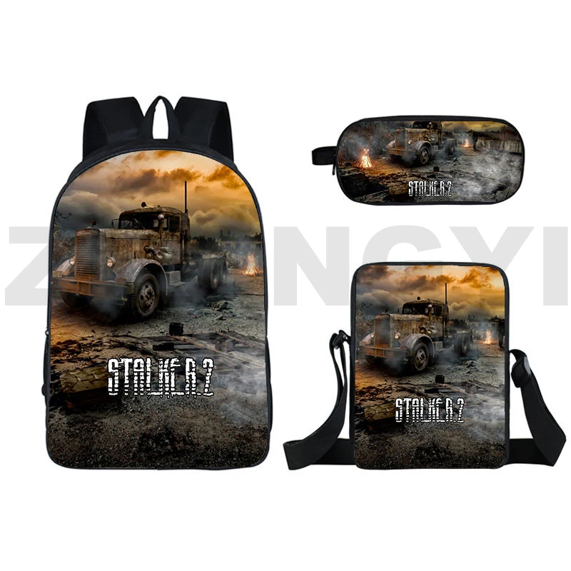 Hot Shooting Game S.T.A.L.K.E.R. 2 Heart of 3D Backpack 16 Inch Stalker 2 Cartoon Student School Bag Men Women Daily Travel Bag