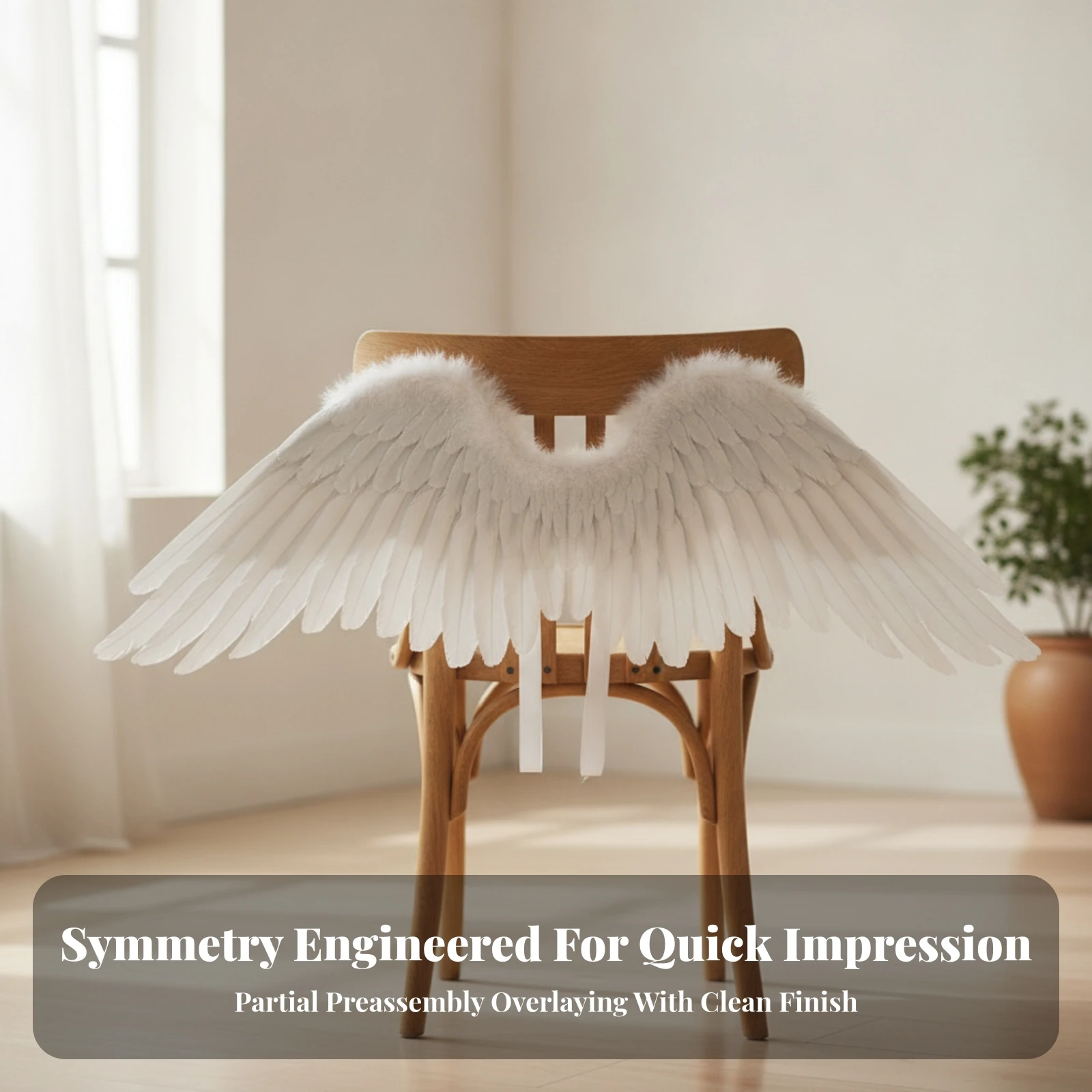 Angel Wings Adjustable Angel Wings with Harness Prop Elastic Sturdy for Cosplay, Stage Performance