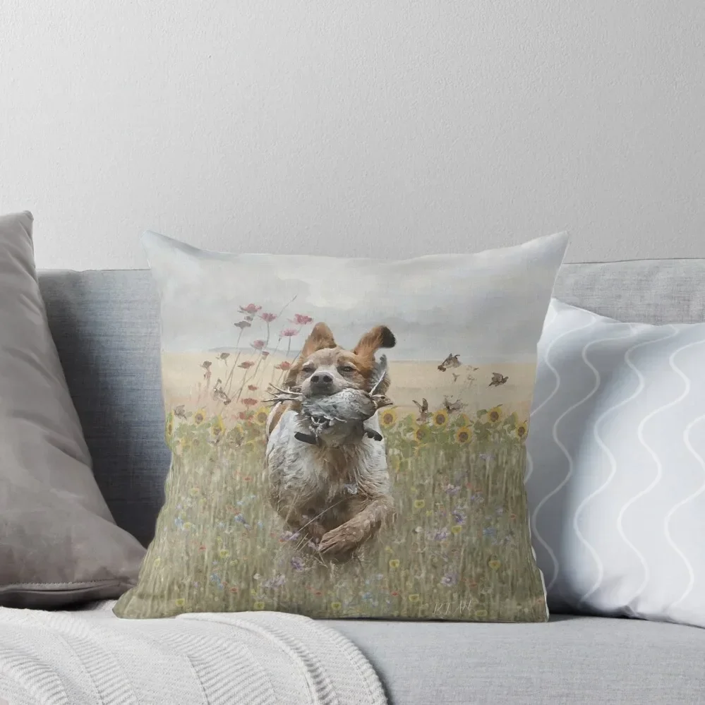 

Brittany Spaniel hunting quail , Art Throw Pillow Cushion Cover Christmas Throw Pillows Covers Pillowcases For Pillows pillow