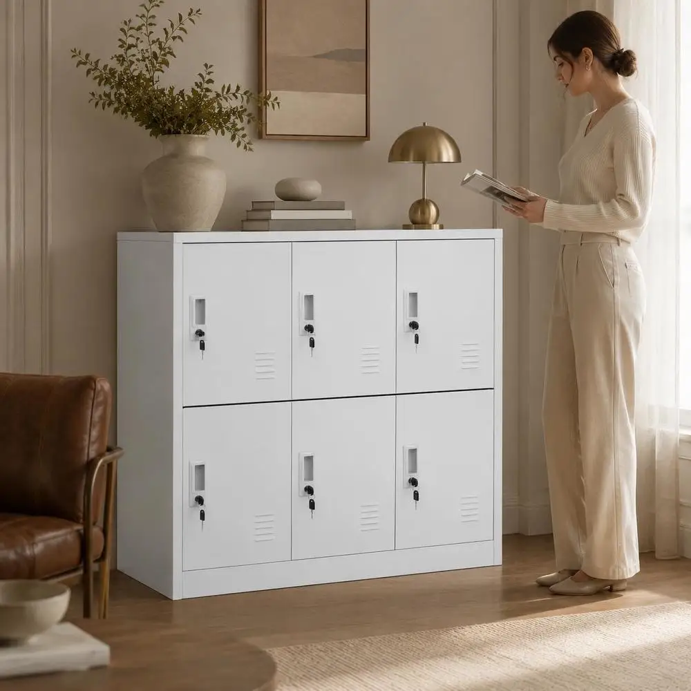 Armoire casier gris clair 90x45x92,5 cm en acier
