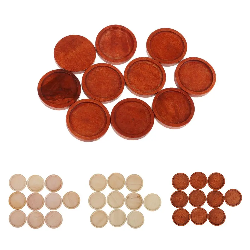 Blank Round Setting Base Wooden Jewelry Cabochon Setting Tray DIY Pendant Charms for Handmade Accessories