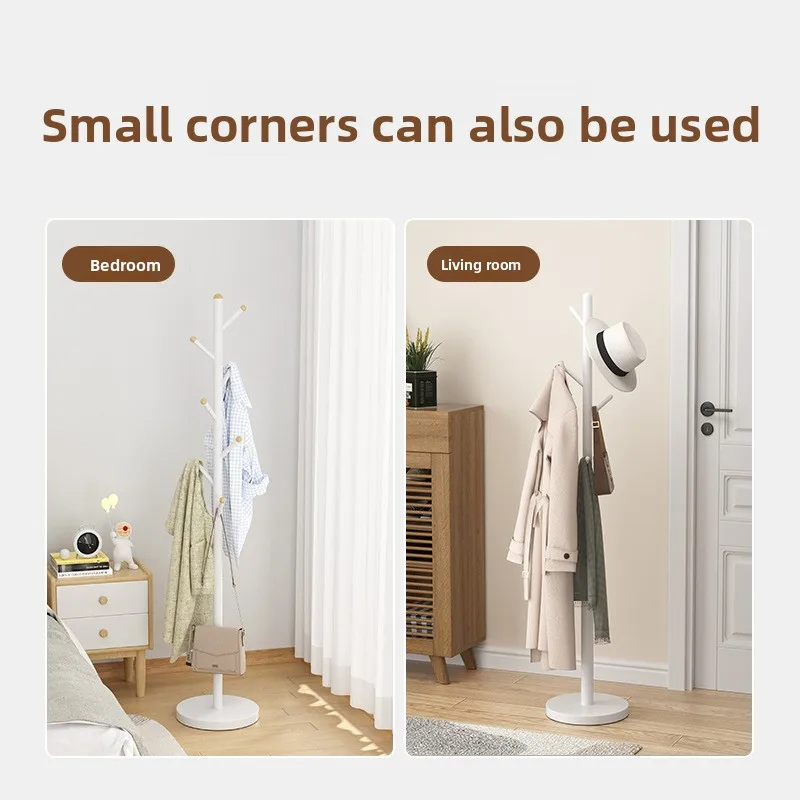 White Aluminum Alloy Coat Rack, Freestanding Tree-Shaped Clothes Hanger Stand with Round Base