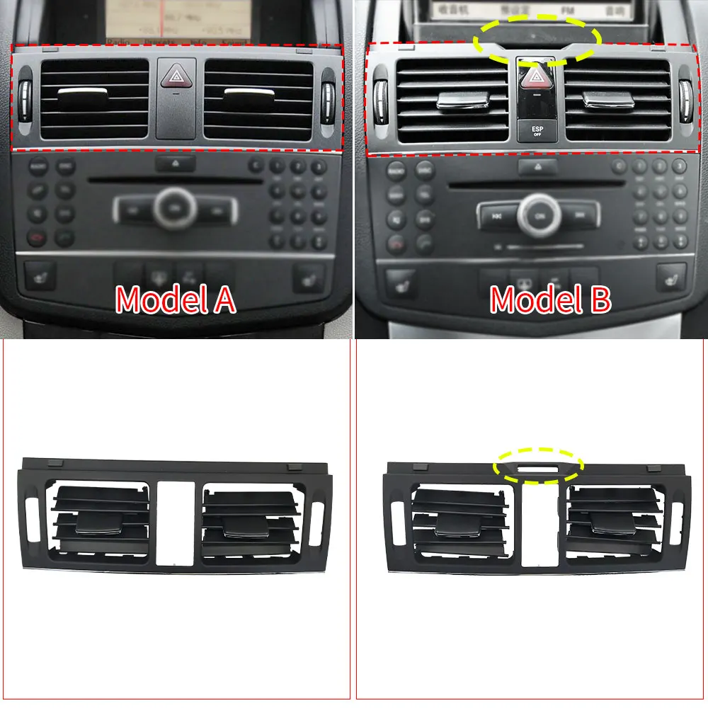 Car Front Rear AC Air Vent Grille Panel Cover Replacement Accessory For Mercedes Benz C Class W204 2008-2010 C180 C200 C220 C300