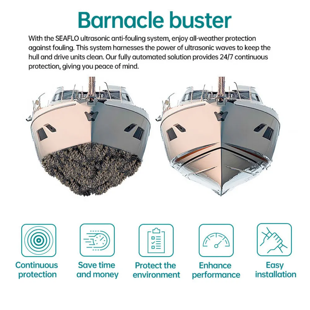 Ultrasonic Anti Fouling System Boat Barnacle Remover Hull Antifouling Device for Yacht Vessel Prevent Marine Organism Attachment