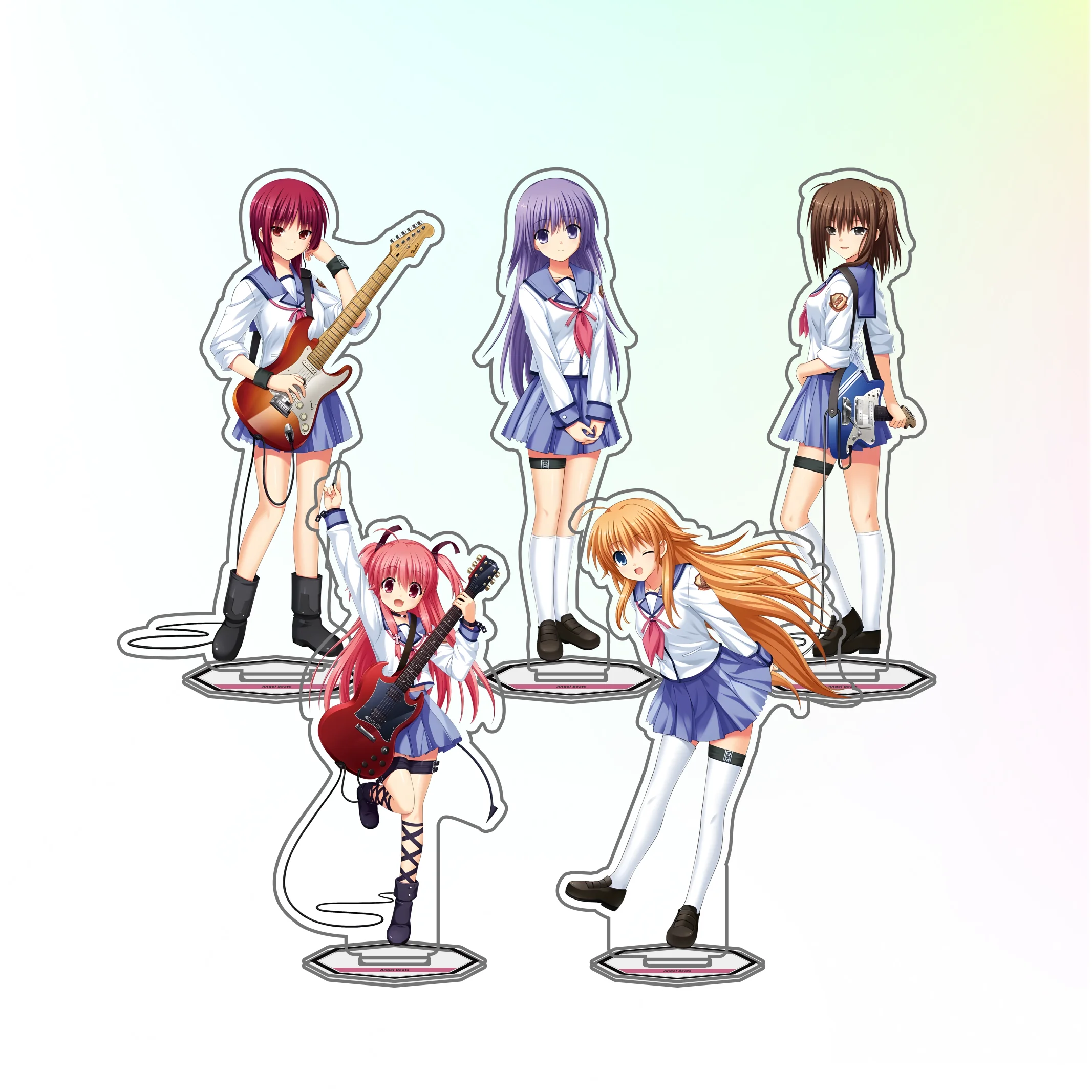 Anime Angel Beats! Sekine Irie Hisako Iwasawa Kanade Yuri - Soporte acrílico de exhibición para escritorio, regalos coleccionables, llavero de 15 cm