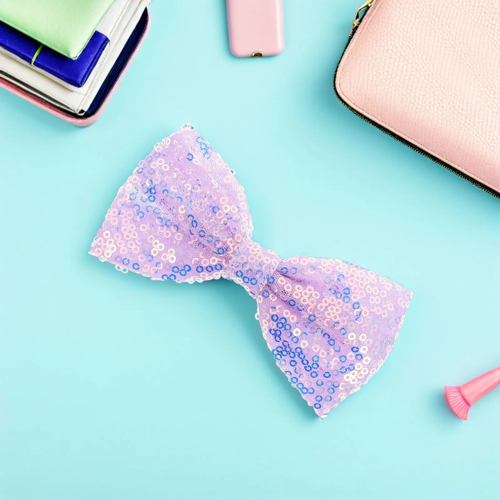 

6Pcs Glitter Hair Bow Clips Kids Bow Shaped Barrettes for Toddlers Babies Girls Comfortable Gentle Scalp Secure