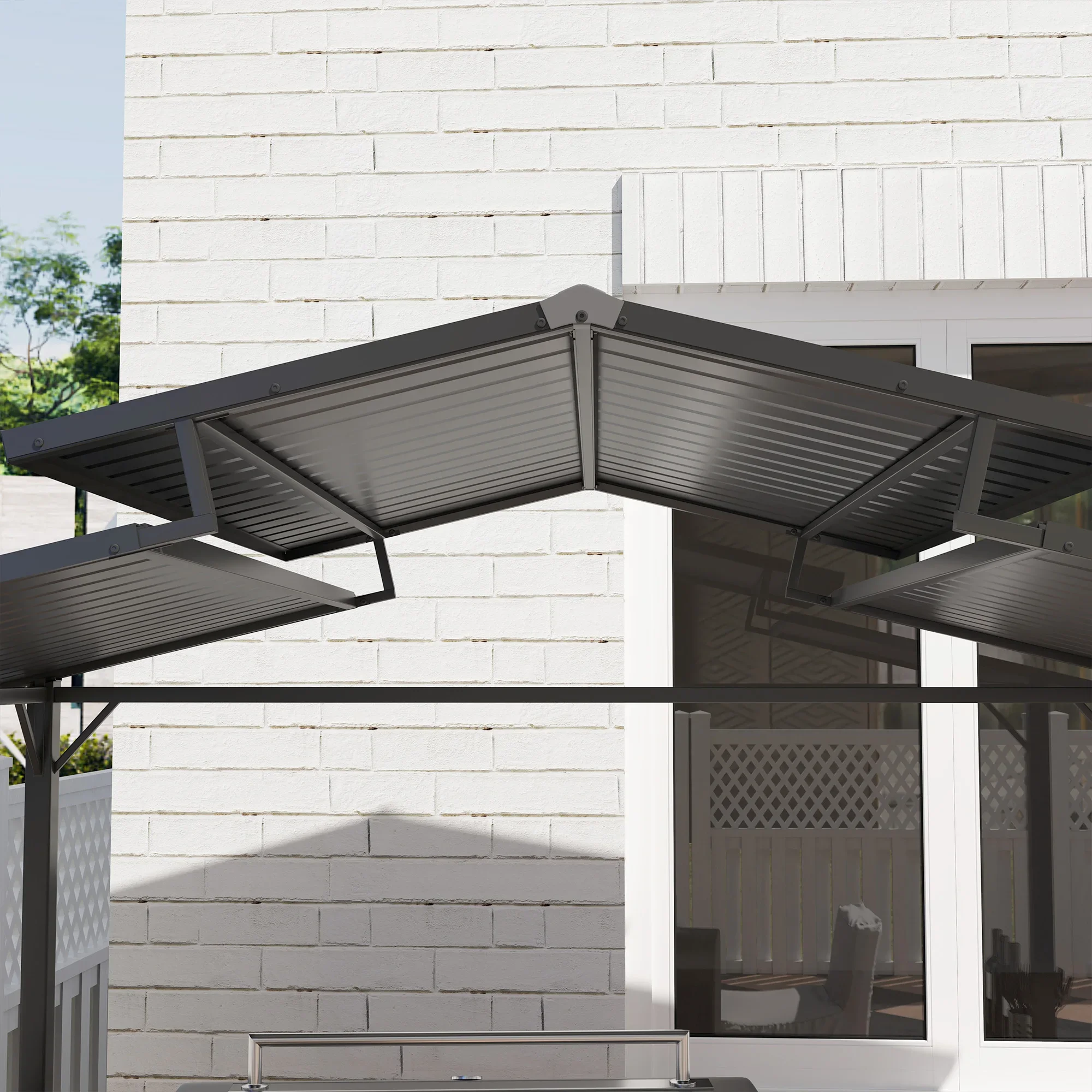 

BBQ Grill Gazebo,waterproofing and UV protection,Double-layered roof design allows wind and smoke easy passage,Dark Brown
