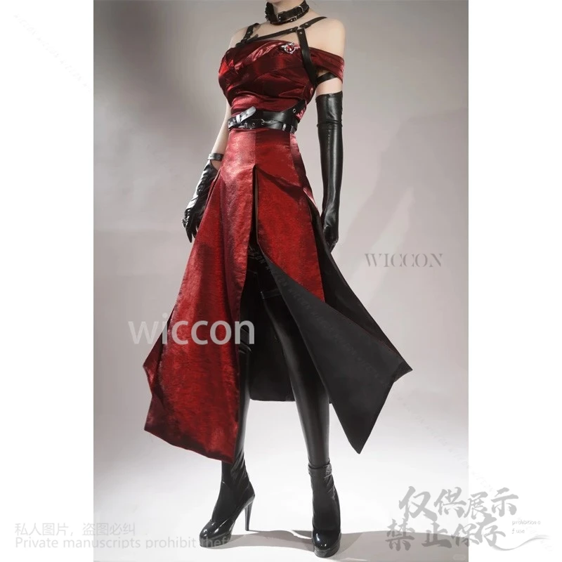 أنيمي لعبة الحب والمساحة العميقة تأثيري البطلة زي أحمر داكن القوطية فستان لوليتا ملابس السهرة للفتيات هالوين مخصصة
