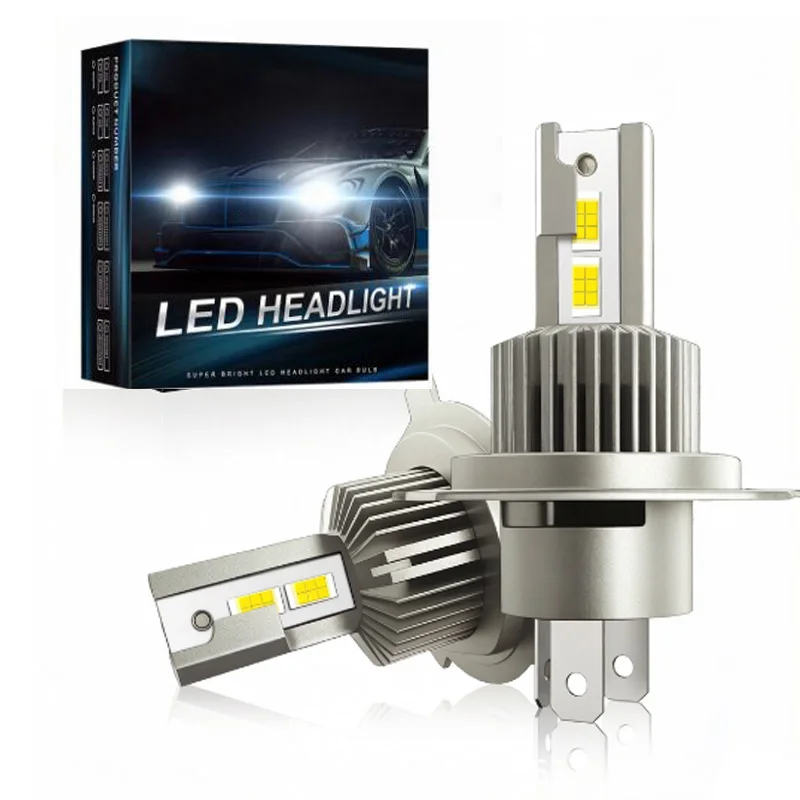 

H4 High Power LED Car Headlight Canbus No Error High Low Hi/Lo Beam With Dual Turbo Fan HB2 9003 12V 6500K 1:1 Size LED Bulb