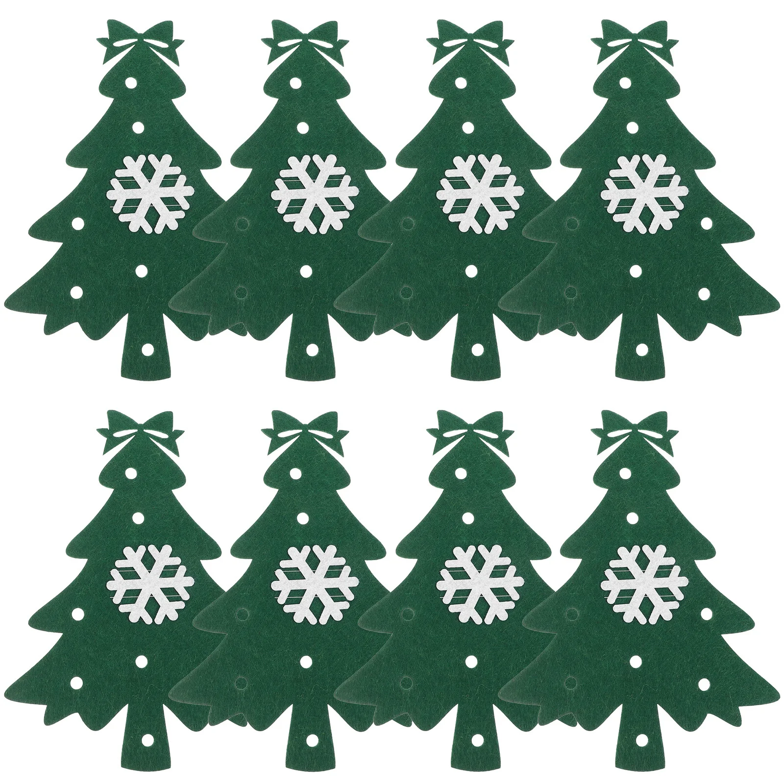 

8pcs Christmas Tree Cutlery Holders Felt Tableware Storage Sleeves Holiday Party Decoration Utensil Pockets Xmas Table Decor