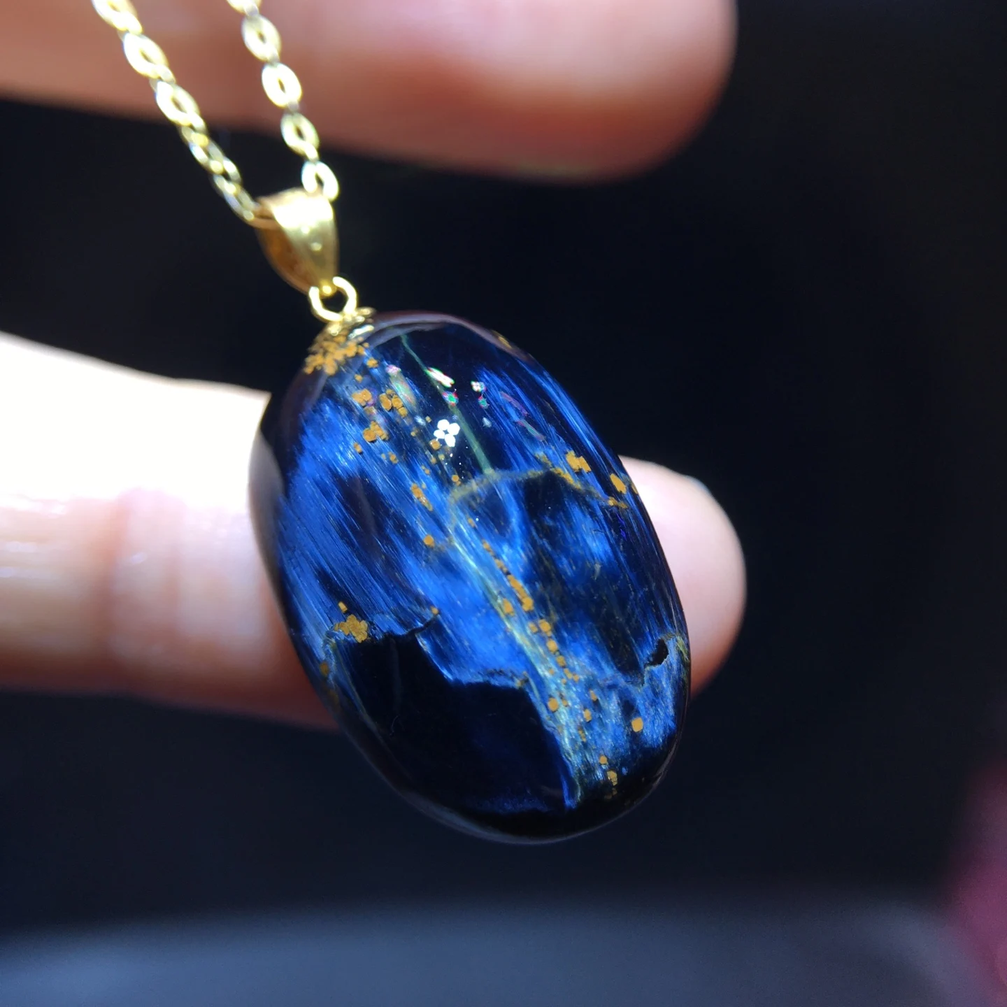 Natural Blue Pietersite Pendant 21.6/14.1/9.3mm Women Men Fire Pietersite Namibia Necklace Jewelry AAAAAA