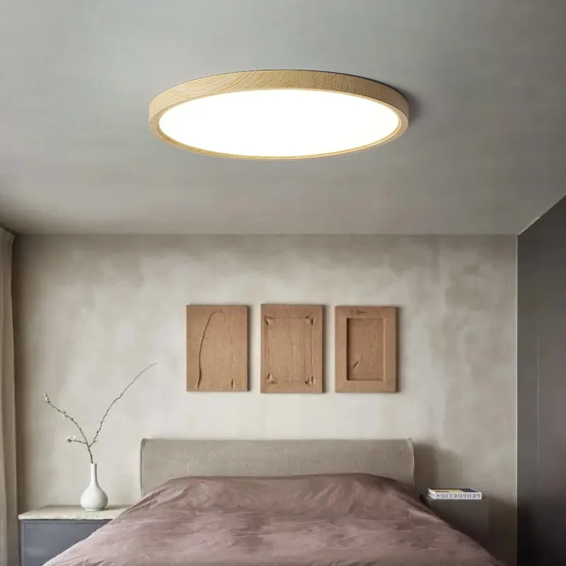 Full spectrum mid-antique bedroom ceiling light study round light wabi-****