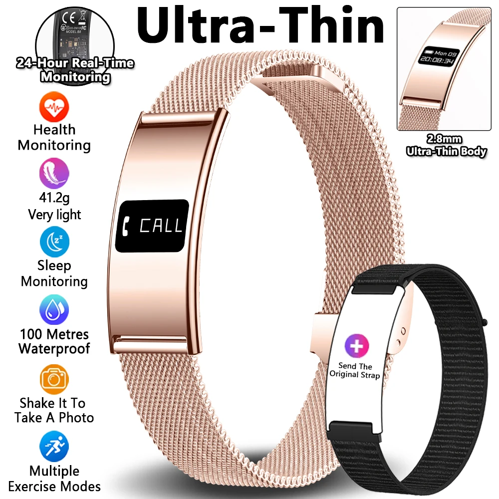 Mannen Vrouwen Slimme armband Hartslag Slaapmonitor Gezondheid Slimme band Waterdichte sport Fitness Tracker Smartwatch voor Android iOS