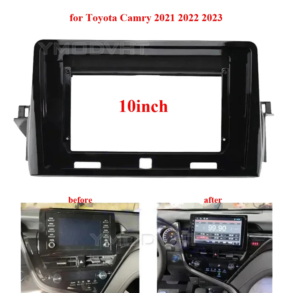 

LEFT 10inch Car Radio Fascia for Toyota Camry 2021 2022 2023 DVD Stereo Frame Plate Mounting Dash Installation Bezel Trim Kit