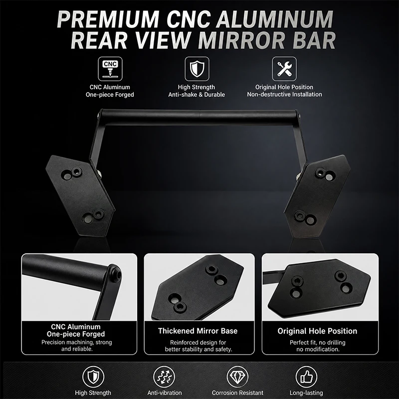Motorcycle GPS Navigation Bracket Extension Bar CNC Aluminum Mount For Kawasaki Ninja 400 EX400 2018-2026 Multi-function Phone H